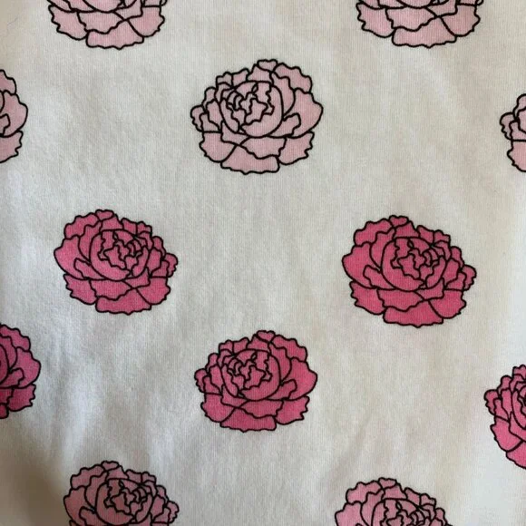 MONICA + ANDY Pink Floral Baby Bodysuit Girls 12-18 Organic Cotton Onesie Romper - Picture 4 of 5